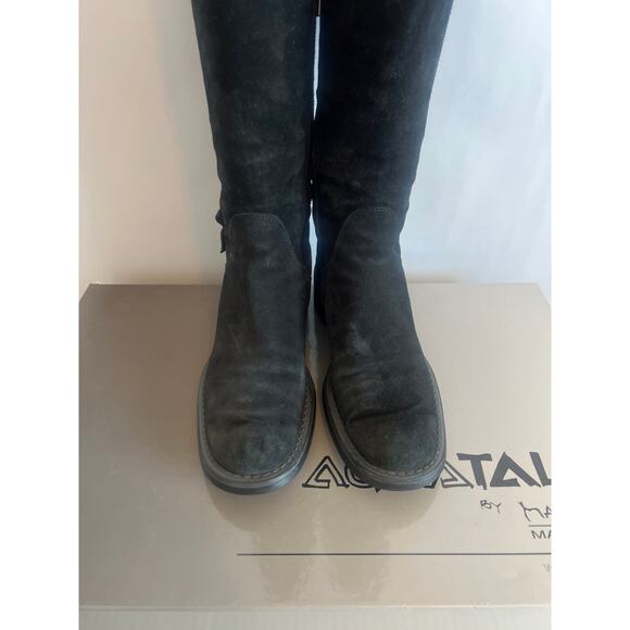 Aquatalia by Marvin K black suede tall riding boots Size 71/2 with Box - Picture 6 of 15